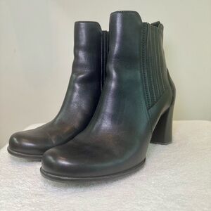 Ecco Womens Pretoria Black Pull On Leather‎ Ankle Booties Size 9.5 EU 41